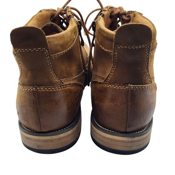 Steve Madden Jabbar Cap Toe Burnished Leather Wood Stack Heel Boot Men's Sz 10.5 - Picture 5 of 10